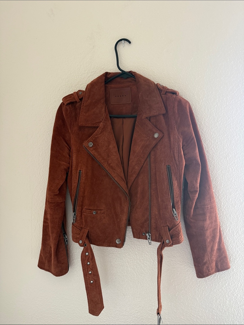 Blank NYC Rust Suede Moto Jacket